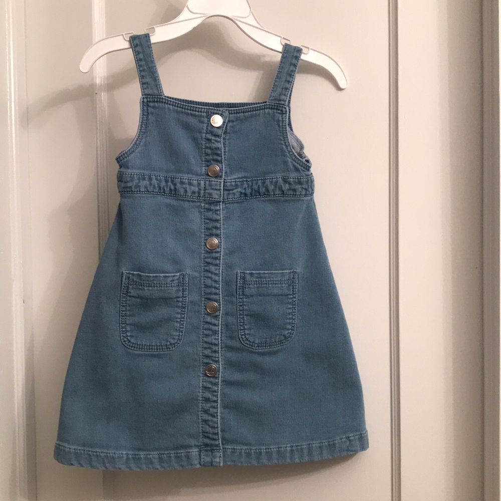 Adorable Petit Bateau 4T toddler girl denim dress. New without tags.
